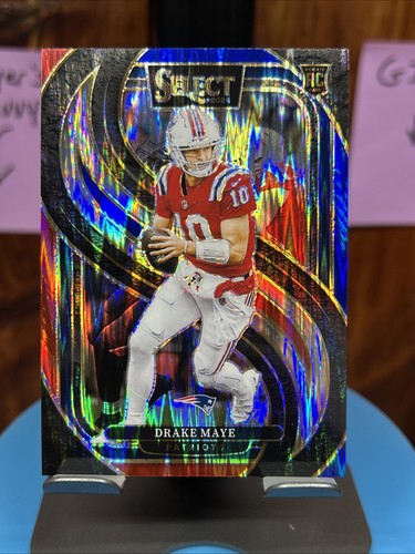2024 Panini Select - Premier Level Drake Maye #113 Red & Blue Shock Prizm (RC)