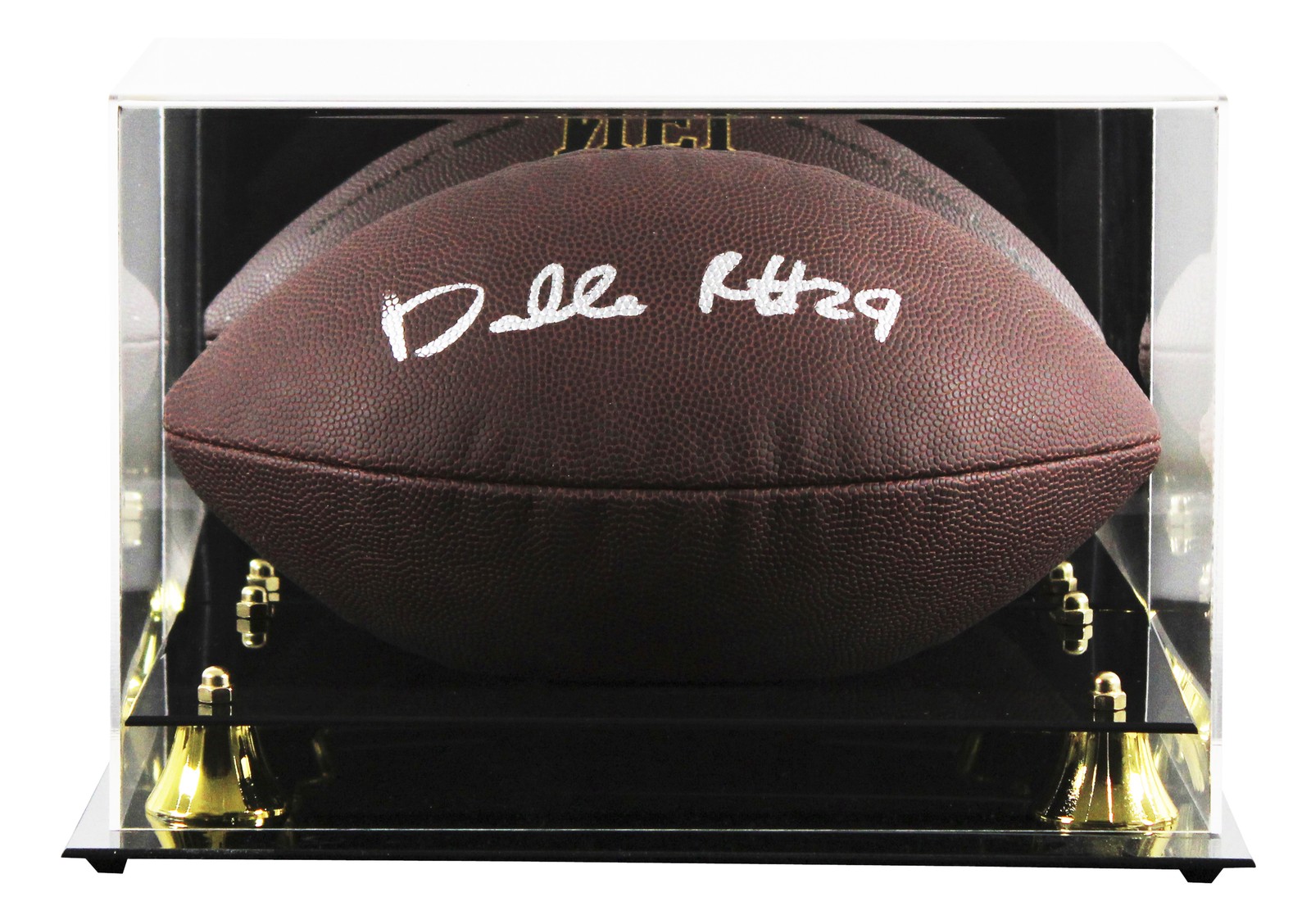 Darrelle Revis Autographed Signed New York Jets Jets Wilson Super Grip Football W/ Case BAS Witnessed 