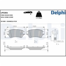 Delphi Bremsbeläge hinten für Citroen Fiat Opel Peugeot Toyota