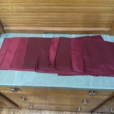 Lot Of 10 Men's pocket square, Hanky Handkerchief Satin Solid Pattern Burgundy