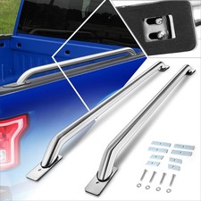 65 Inch Chrome Truck Bed Side Rails Bars w/Stake Hole Compatible with 07-13 S...