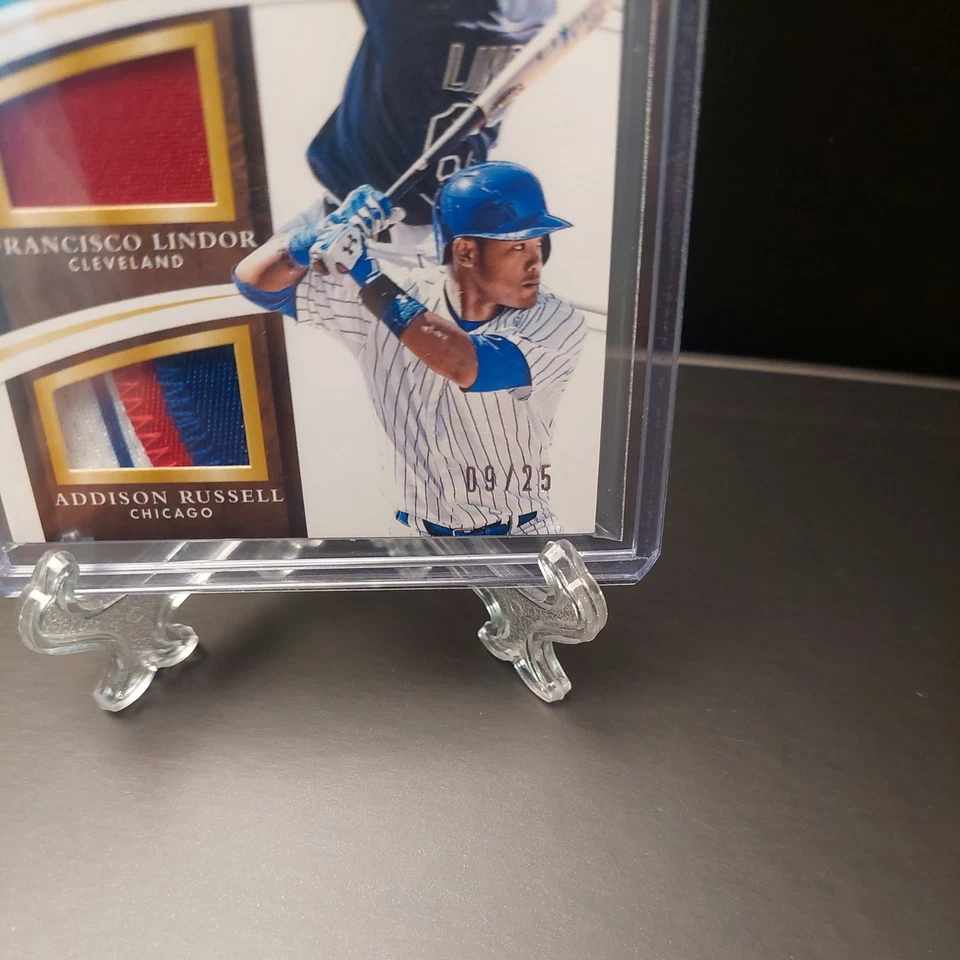 2015 Panini Immaculate Collection #10 Seager/Lindor/Russell Triple Patch 09 /25 - Image 3 of 3