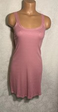 NWT L Victoria  s Secret Ribbed Pink Stretch Tank Slip Lounge Dress Nightgown