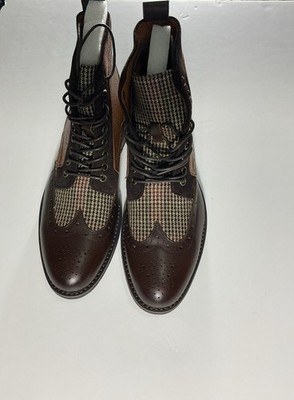 Stacy Adams Oswyn Wingtip Boots Brown Multi Men s Size 9.5 Dress Casual Lace Up