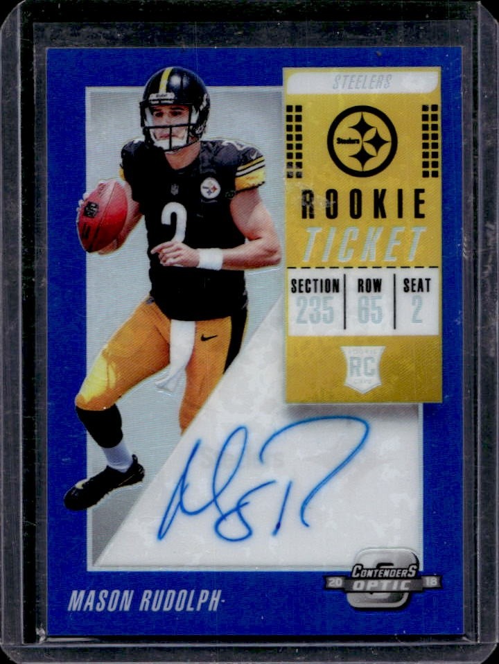 Mason Rudolph Panini Contenders Optic #125 Autograph Blue
