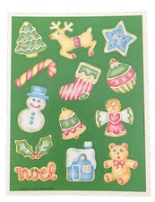 Vintage Hallmark Stickers Christmas Scratch N Sniff COOKIE Scent 1 Sheet 1984