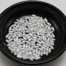 1000 Pure White Plastic Faux Pearl Tiny Rice Oval Beads 3X6mm Imitation Pearl