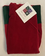 Oversized 64” Burgundy Red Velvet Christmas Tree Skirt Linens N Things NWT New