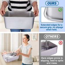 2 Pcs 3 Gallons Extra Large Dog Water Bowl Durable Reusable Stainless Steel High