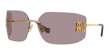 Miu Miu Sunglasses MU 54YS Gold Light Purple Brown 5AK0/6I Women  Logo AUTHENTIC