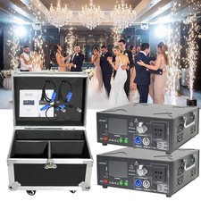 2pcs Black 1500W Powered Base Cold Spark Machine Battery Pack with Flight Case