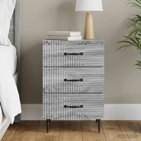 Nachttisch Graues Sonoma 43 X 41 X 66,5 Cm Holzwerkstoff