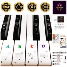 Waterproof Piano Keyboard Stickers - Easy Learning Labels for All Key Sizes