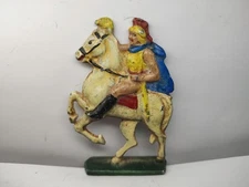 Vintage Hubley Roman Soldier Horseback Semi-flat