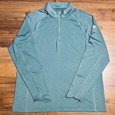 Puma Women's Size XL Golf Adriatic Green Pullover Stretch Shirt You-V  1/4 Q Zip