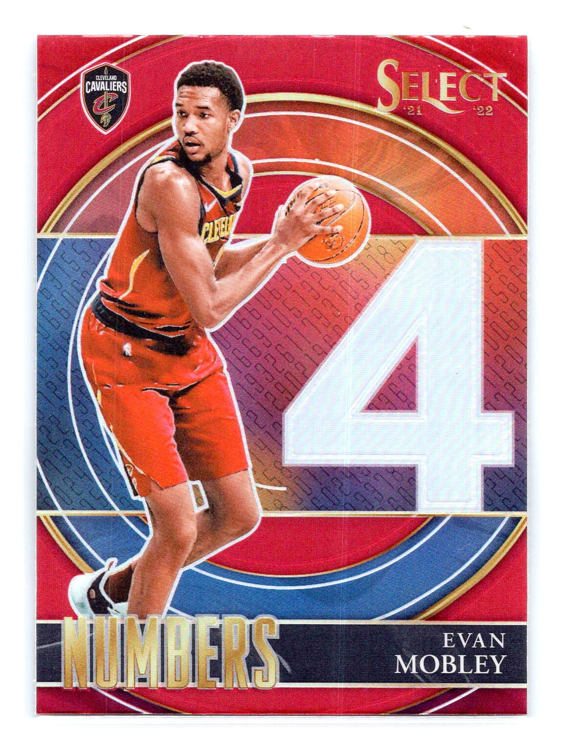 Evan Mobley 2021-22 Panini Select #32 Select Numbers Red Prizm Color Match