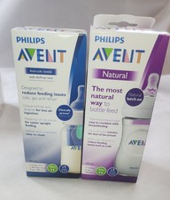 NEW*Lot Of 2* Philips AVENT Natural Anti-Colic Bottle, 9oz 1m+ Ultra Soft Nipple