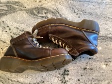 VGT Dr Doc Martens 8542 Sz 6 Brown Leather Platform Boots England Y2K Grunge