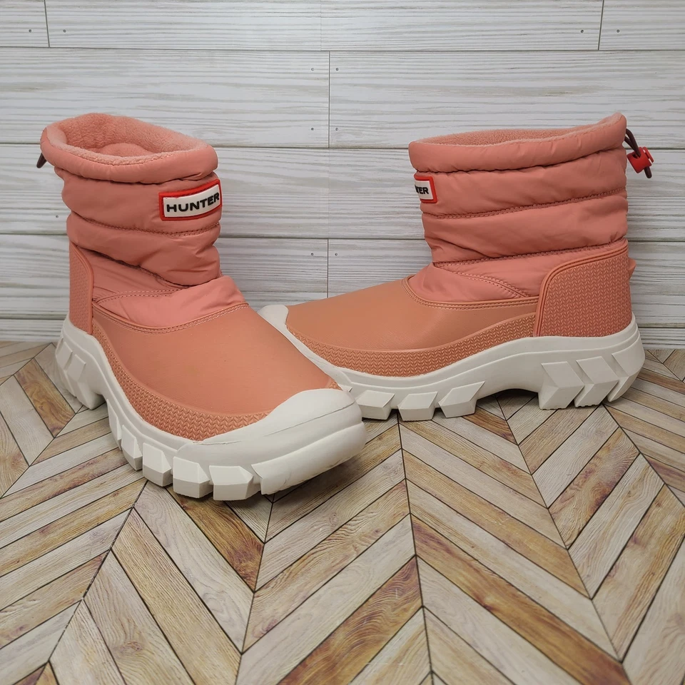Hunter Mujer 7 EE. UU. Nieve Invierno Botas Intrepid Cortas Impermeables Aisladas Rosa Foto 2 de 4