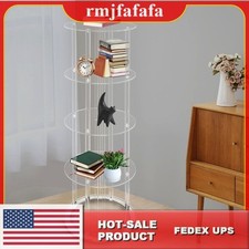 5-Tier Acrylic Bookshelf, 360 Rotating Clear Bookcase, Floor Standing Bookshelf