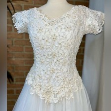 Custom Hand beaded Spring Wedding dress from Carolina Bride - Small