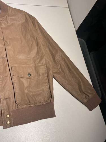 SuitSupply Jacket Men’s XL Brown Linen Bomber Teflon Olmetex Lined Button Coat - Picture 6 of 14