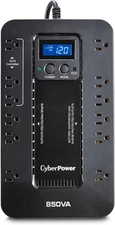 EC850LCD Ecologic Battery Backup & Surge Protector UPS System, 850VA/510W, 12 Ou
