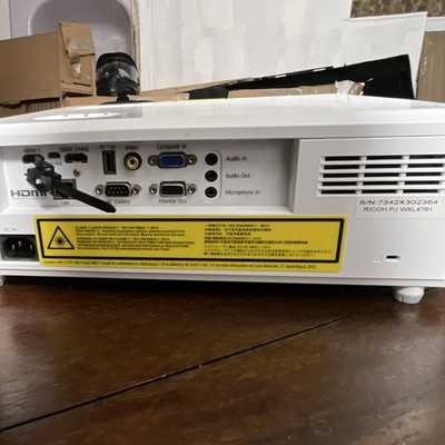 Ricoh PJ WXL4761 DLP Home Theater Projector White HDMI VGA LAN