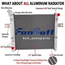 CU2262 Aluminum 3 Row Radiator For 1999-2004 Jeep Grand Cherokee 4.0L L6 2002
