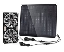 Solar Panel Fan kit, 32W Solar Powered Fan with Dual IPX7 Waterproof Fans