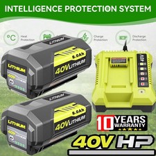8.0Ah Battery 40 Volt for Ryobi 40V Lithium OP40602 Battery with LED / Charger