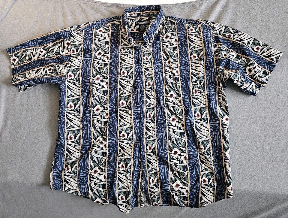 Camisa de hombre manga corta con botones talla XL con estampado floral estilo hawaiano Foto 3 de 4