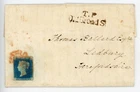 Lovely 1840 2d pale blue plate 1 on cover from London to Ledbury