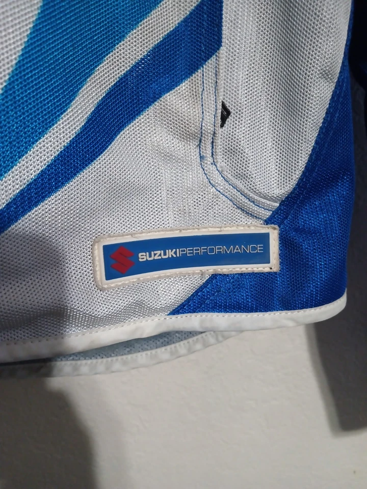 Suzuki Icon Hooligan Performance Series Moto Jacket XL Blue Silver Mesh padded - Image 3 of 4