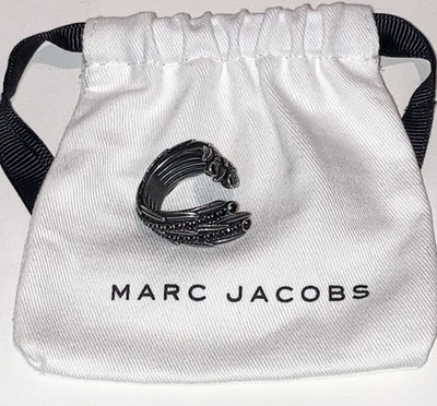 MARC JACOBS RING SZ 6 FEATHER BLK RHINESTONE ''FALL 2016'' DARK PLUMES STATEMENT!!