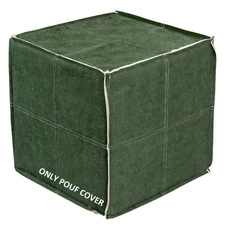 GLAXYFUR Unstuffed Velvet Pouf Cover - Square Pouf Ottoman Comfortable Floor ...