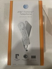 AT T 210 Corded TRIMLINE Phone with 13-Number Memory White New In Box