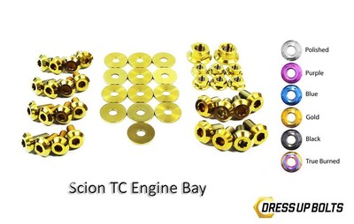 Gold Dress Up Bolt Kit for 2005-2010 Scion TC (Engine Bay)