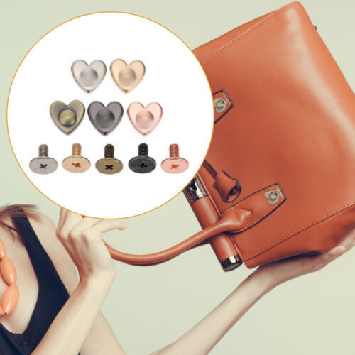 20 Pcs DIY Handbag Stud Craft Rivet Heart Shape Decor Spikes Handbags - Picture 1 of 12