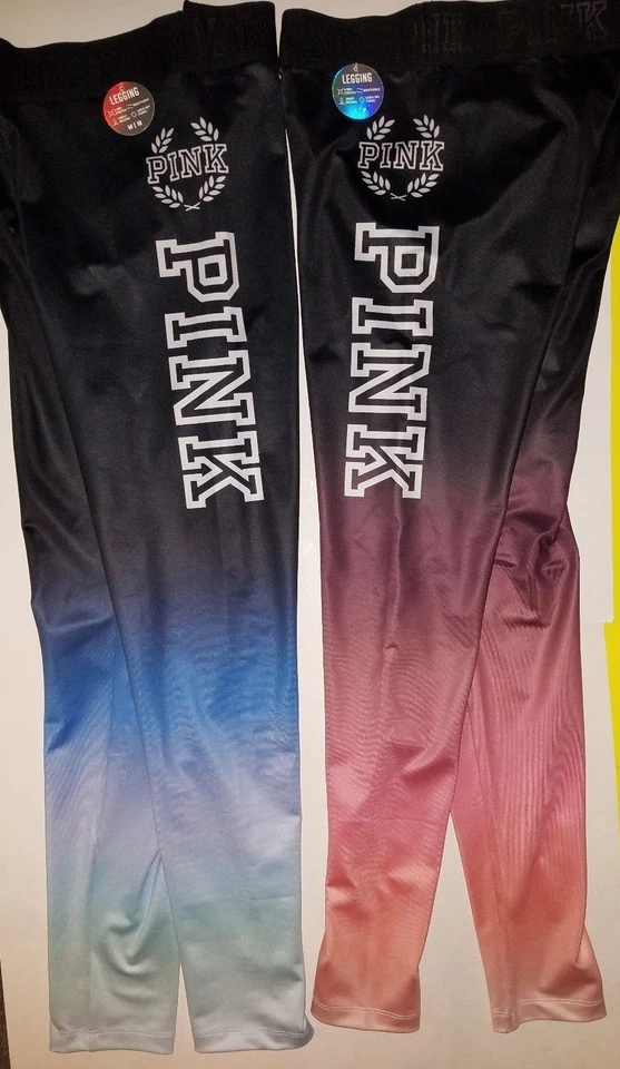 Victorias Secret Rosa Ultimate Yoga Leggings XS S M L Ombre Azul Negro Logo LO ÚLTIMO Foto 2 de 2