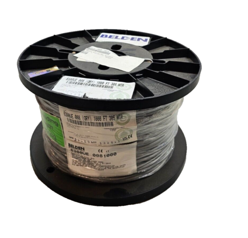 Belden 6300UE 1000ft. 18 AWG 2C Plenum-rated Speaker Cable CMP Gray Multi Conduc - Picture 1 of 3
