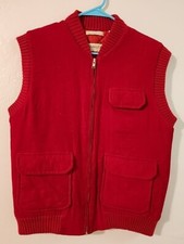St Johns Bay Vest Medium Pink Red Corduroy Casual