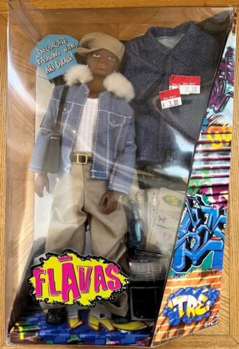 Rare Flavas Tre Doll - 2003 Mattel - Jean jacket, boom box, decals NIB C1973 - Picture 1 of 8
