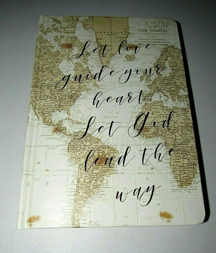 SARA ZIEVE MILLER OLD WORLD MAP "LET LOVE GUIDE YOUR HEART" HARDCOVER JOURNAL - Image 4 of 4