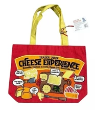 Trader Joe's Cheese Print Reusable Canvas Shopping Bag NWT 2025