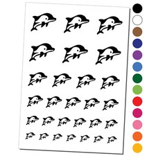 Cute Chibi Striped Dolphin Temporary Tattoo Water Resistant Set Collection