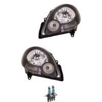 Scheinwerfer Set H4 Schwarz FüR Renault Kangoo/Grand KW0/1_ FW0/1_ Inkl Lampen