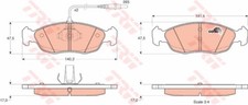 Bremsbelagsatz Scheibenbremse TRW GDB1104 vorne für PEUGEOT 306 7A 7C N3 N5 7B 2