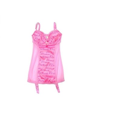 Victoria's Secret Merry Widow Garter lingerie pink satin romance slip brand new