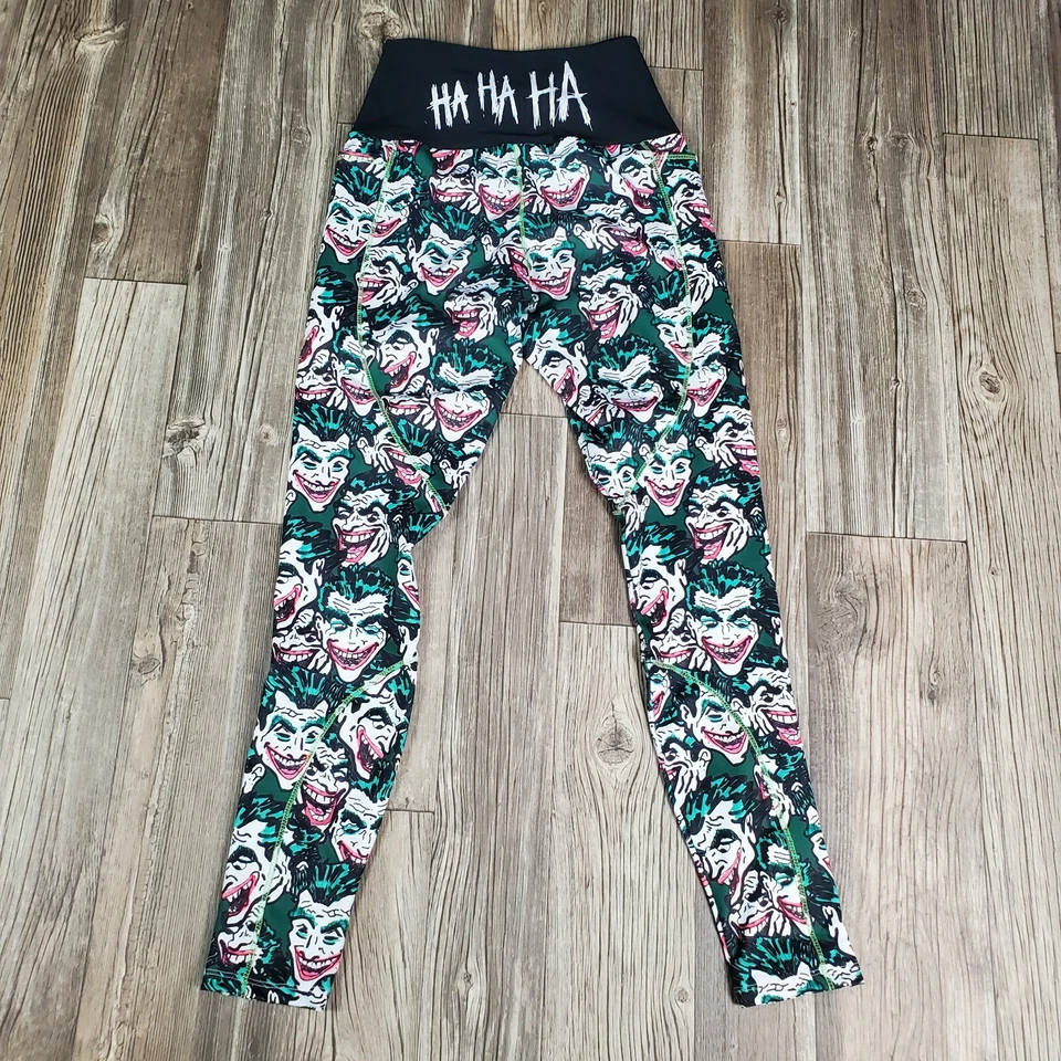 Mujer Moda Joker Cara Leggings Estampados con 2 Bolsillos Verde Negro Rojo S/M 27 pulgadas Foto 4 de 4